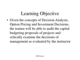 Learning Objective