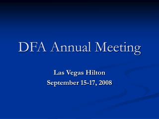 DFA Annual Meeting