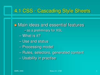 4.1 CSS - Cascading Style Sheets