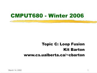 CMPUT680 - Winter 2006