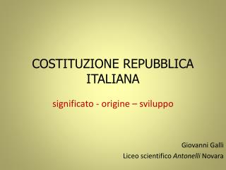 COSTITUZIONE REPUBBLICA ITALIANA