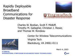 6 th ANNUAL INTERNATIONAL SYMPOSIUM ON ADVANCED RADIO TECHNOLOGIES