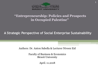 A Strategic Perspective of Social Enterprise Sustainability