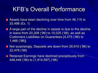 KFB’s Overall Performance