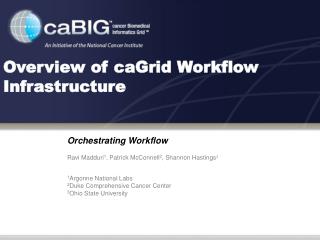 Overview of caGrid Workflow Infrastructure