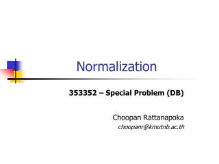 Normalization