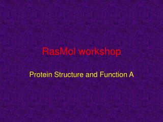 RasMol workshop