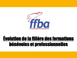 Évolution de la filière des formations bénévoles et professionnelles