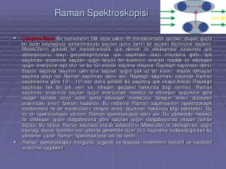 Raman Spektroskopisi