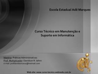 Curso Técnico em Manutenção e Suporte em Informática