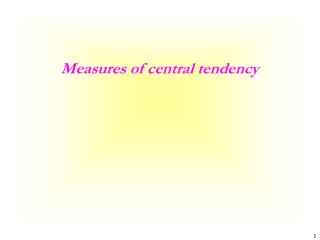 Measures of central tendency