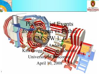 Photon + jet Events from Alpgen vs Pythia in CMSSW 1_6_7