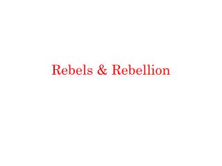 Rebels &amp; Rebellion