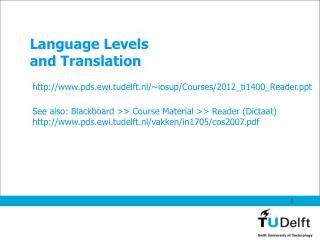 Language Levels and Translation