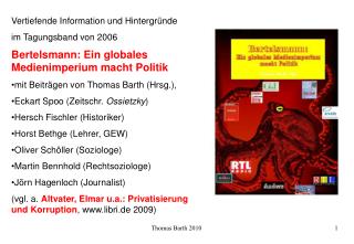 Vertiefende Information und Hintergründe im Tagungsband von 2006