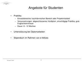 Angebote für Studenten