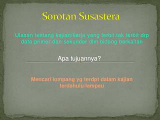 Sorotan Susastera