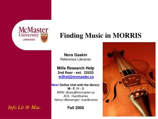 Finding Music in MORRIS