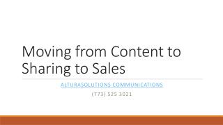 Moving from Content to Sharing to Sales