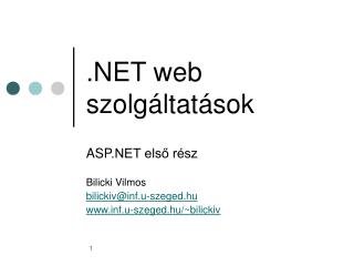 .NET web szolgáltatások