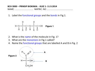 BCH 3000 – PRINSIP BIOKIMIA - KUIZ 1- 11.9.2014