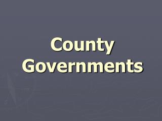 County Governments