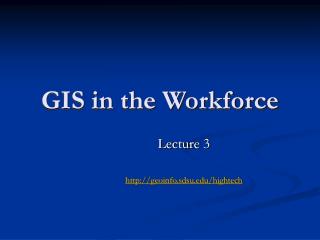 GIS in the Workforce