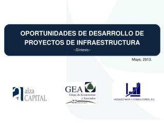 OPORTUNIDADES DE DESARROLLO DE PROYECTOS DE INFRAESTRUCTURA -- Síntesis --