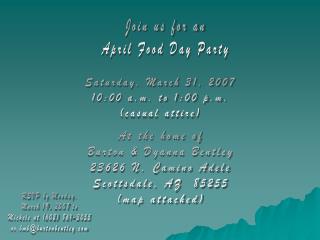 Join us for an April Food Day Party