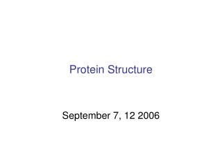 Protein Structure