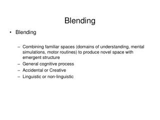 Blending