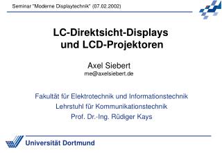 LC-Direktsicht-Displays und LCD-Projektoren
