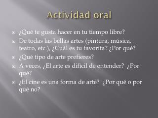 Actividad oral