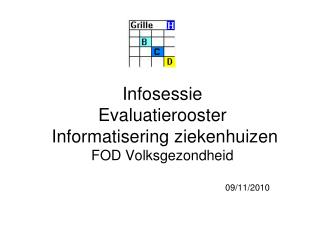 Infosessie Evaluatierooster Informatisering ziekenhuizen FOD Volksgezondheid