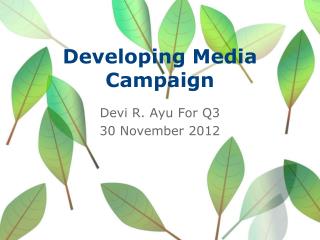 Developing Media Campaign