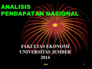 ANALISIS PENDAPATAN NASIONAL