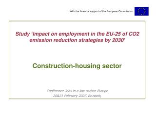 Study ‘Impact on employment in the EU-25 of CO2 emission reduction strategies by 2030’