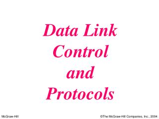 Data Link Control and Protocols