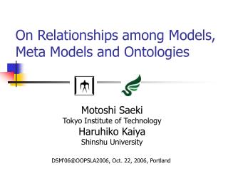 On Relationships among Models, Meta Models and Ontologies