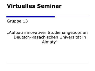 Virtuelles Seminar