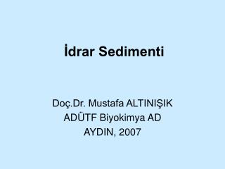 İdrar Sedimenti