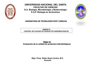 ASIGNATURA DE TECNOLOGÍA POST COSECHA