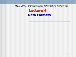 Lecture 4