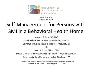 Self-Management for Persons with SMI in a Behavioral Health Home