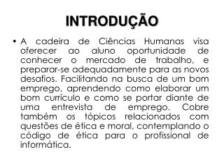 INTRODUÇÃO