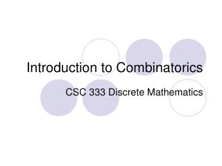 Introduction to Combinatorics