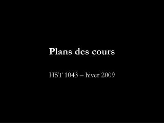 Plans des cours