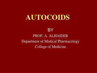 AUTOCOIDS