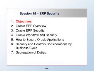 Session 15 – ERP Security