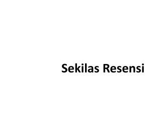 Sekilas Resensi